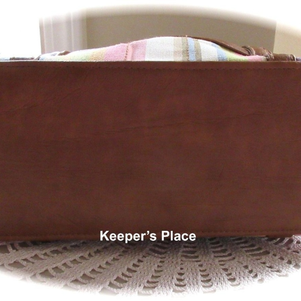 Longaberger Pastel Stripe Bag Tote New With Tag - Picture 3 of 4